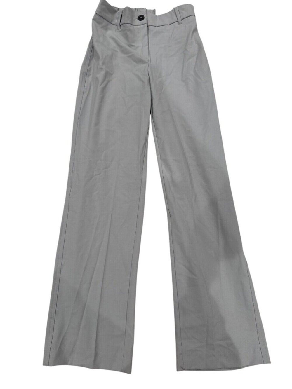 C By One Womens High-Waisted Wide-Leg Gray Pants Elastic Waist XS